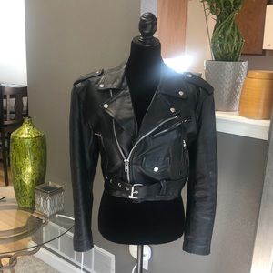 Leather motorcycle jacket